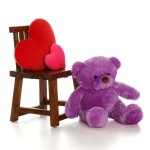 2.5 Feet Fat and Huge Purple Teddy Bear
